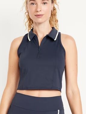 Old Navy Powersoft Crop Polo with Contrast Trim Size 2X